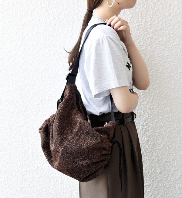 SHIPS any「《予約》SHIPS any: ラメ サイド ギャザー ドロスト ショルダー バッグ」|ショルダー・メッセンジャー|