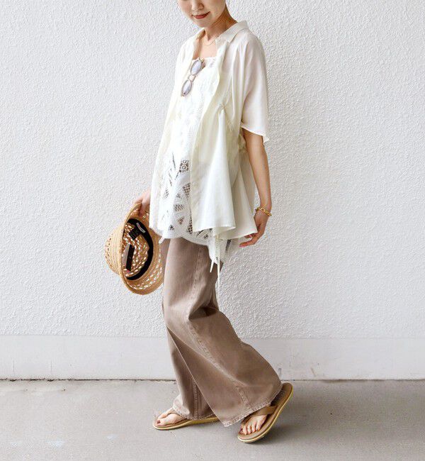 SHIPS for women「《予約》【WEB限定】〈手洗い可能〉ウエスト ドロスト シアー ブラウス」|シャツ・ブラウス|