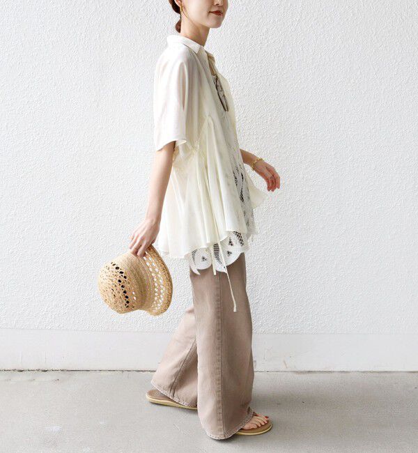 SHIPS for women「《予約》【WEB限定】〈手洗い可能〉ウエスト ドロスト シアー ブラウス」|シャツ・ブラウス|