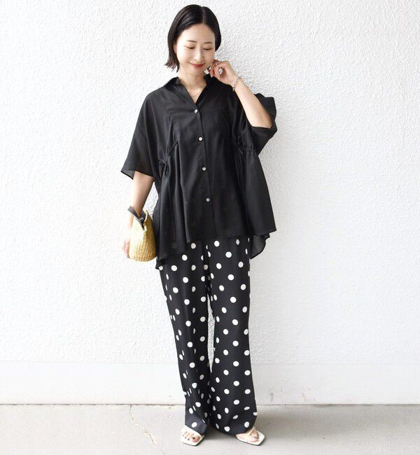 SHIPS for women「《予約》【WEB限定】〈手洗い可能〉ウエスト ドロスト シアー ブラウス」|シャツ・ブラウス|