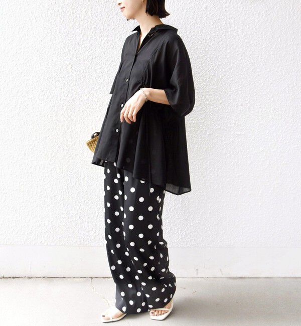 SHIPS for women「《予約》【WEB限定】〈手洗い可能〉ウエスト ドロスト シアー ブラウス」|シャツ・ブラウス|