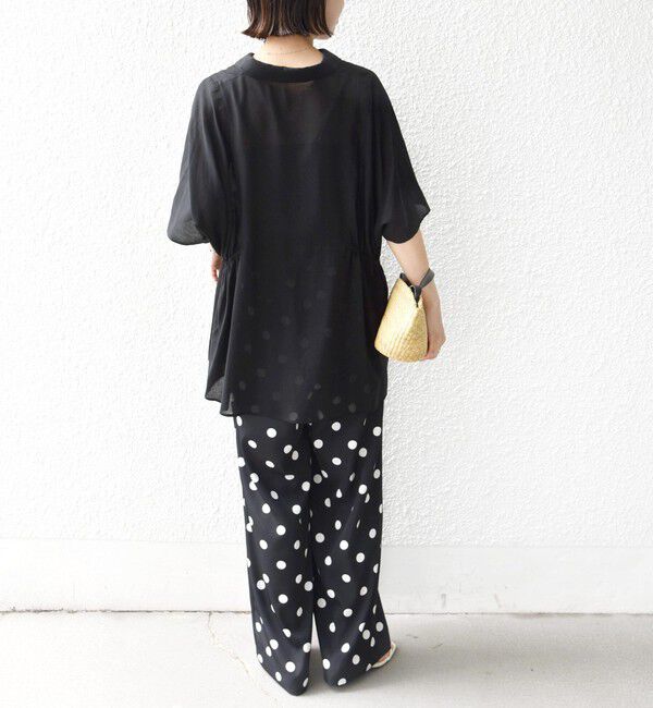 SHIPS for women「《予約》【WEB限定】〈手洗い可能〉ウエスト ドロスト シアー ブラウス」|シャツ・ブラウス|