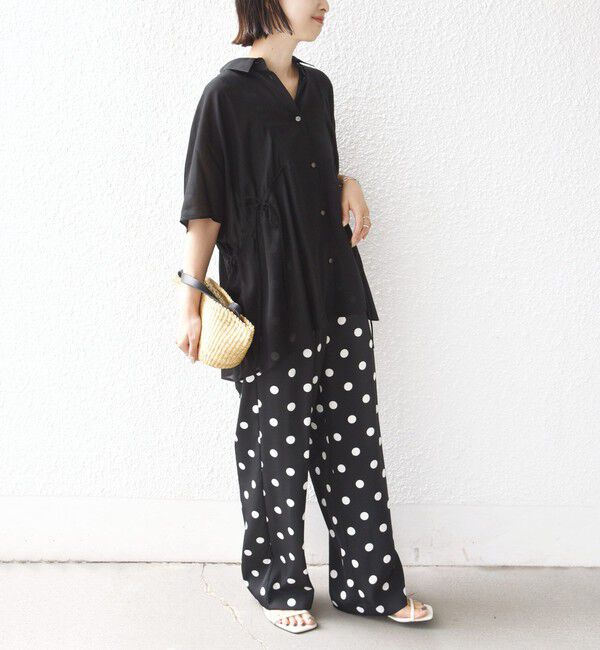 SHIPS for women「《予約》【WEB限定】〈手洗い可能〉ウエスト ドロスト シアー ブラウス」|シャツ・ブラウス|