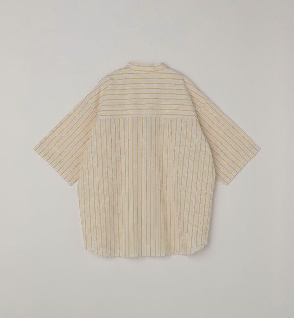 SHIPS any「SHIPS any:〈洗濯機可能〉コットン/リネン ストライプ バンド スキッパー ハーフスリーブ シャツ 26SS◆」|シャツ・ブラウス|