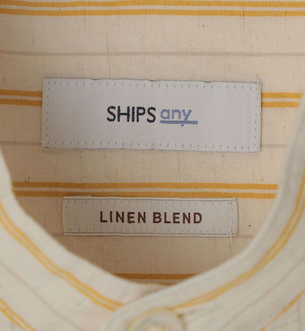 SHIPS any「SHIPS any:〈洗濯機可能〉コットン/リネン ストライプ バンド スキッパー ハーフスリーブ シャツ 26SS◆」|シャツ・ブラウス|