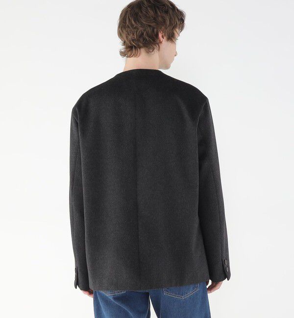 GALERIE VIE「スムースビーバー カラーレスジャケット」|ノーカラージャケット|