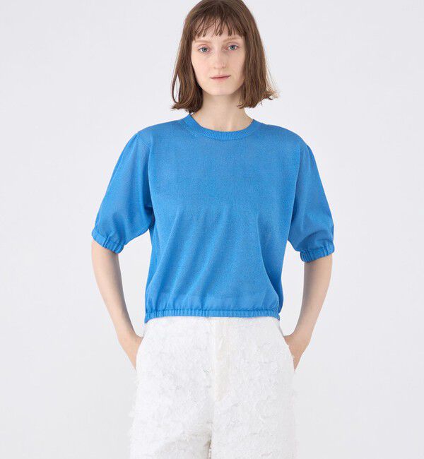 MACPHEE「ドライレーヨン パフスリーブプルオーバー」|ニット・セーター|