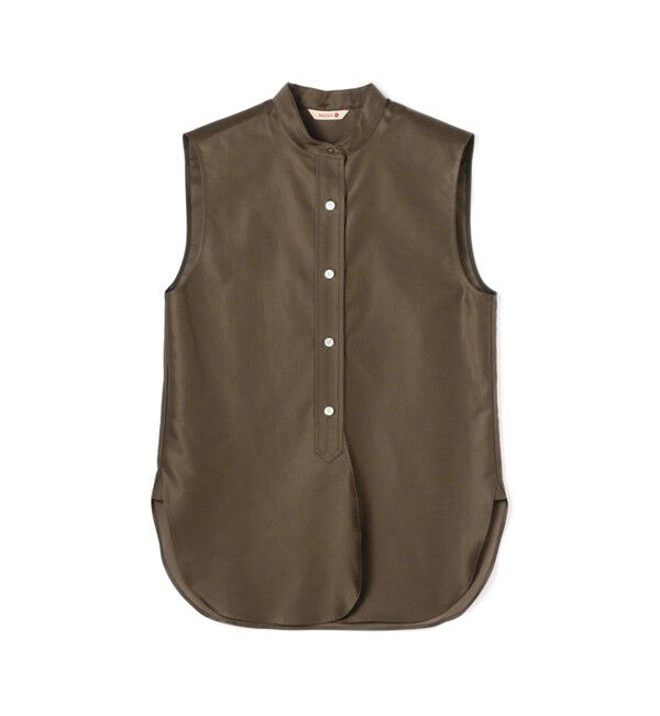 BACCA「コットンバックサテン ノースリーブブラウス」|シャツ・ブラウス|59 ダークグリーン