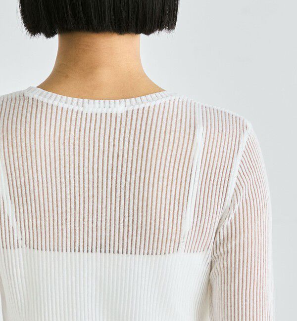 Edition「シアーストライプ ロングスリーブトップス」|Tシャツ・カットソー|