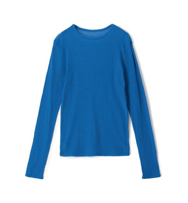 Edition「シアーストライプ ロングスリーブトップス」|Tシャツ・カットソー|63 ライトブルー