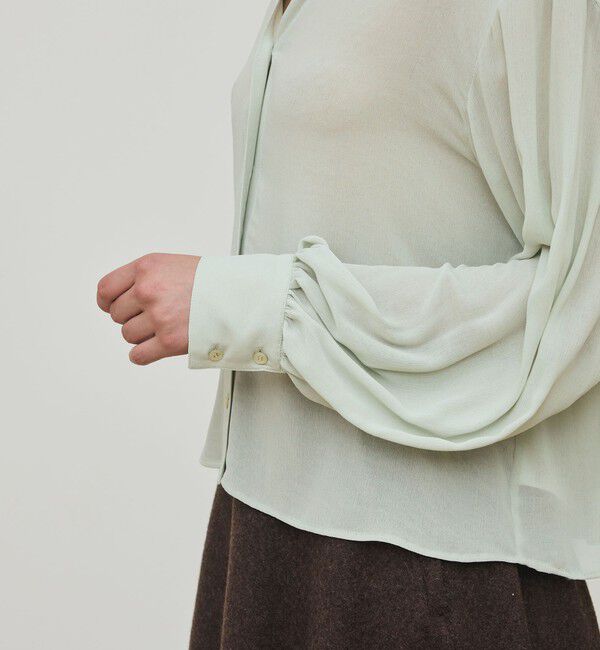 DES PRES「ダブルクレープ Vショートブラウス」|シャツ・ブラウス|