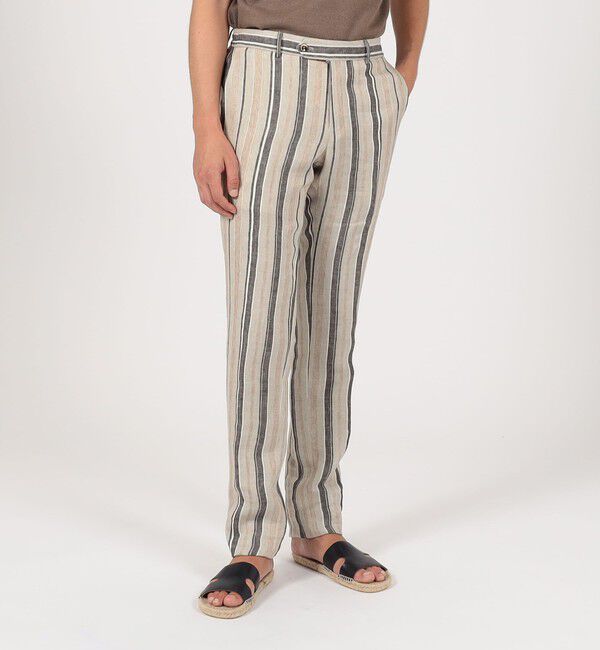 TOMORROWLAND BUYING WEAR「PT TRINO SLIM JOGGER リネンストライプ イージースラックス」|スラックス|