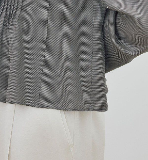 DES PRES「レーヨンマイクロハウンドトゥース ピンタックブラウス」|シャツ・ブラウス|