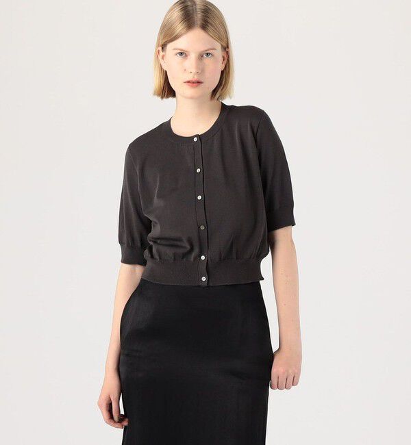 DES PRES「【WEB先行予約】ドライコットン ハーフスリーブカーディガン」|カーディガン|