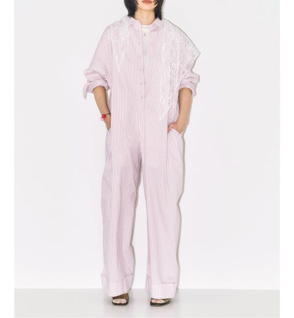  「《予約》SHIRT ジャンプスーツ」|オールインワン|ピンク