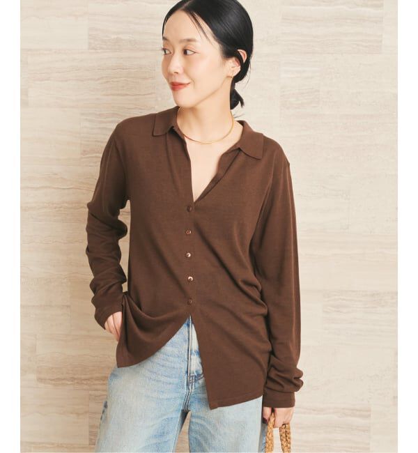 Plage「《追加予約》sheer skipper ニット」|ニット・セーター|ブラウン