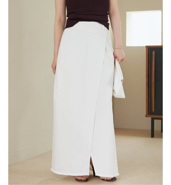 Plage「《予約》Garment dye long スカート」|スカート|ホワイト