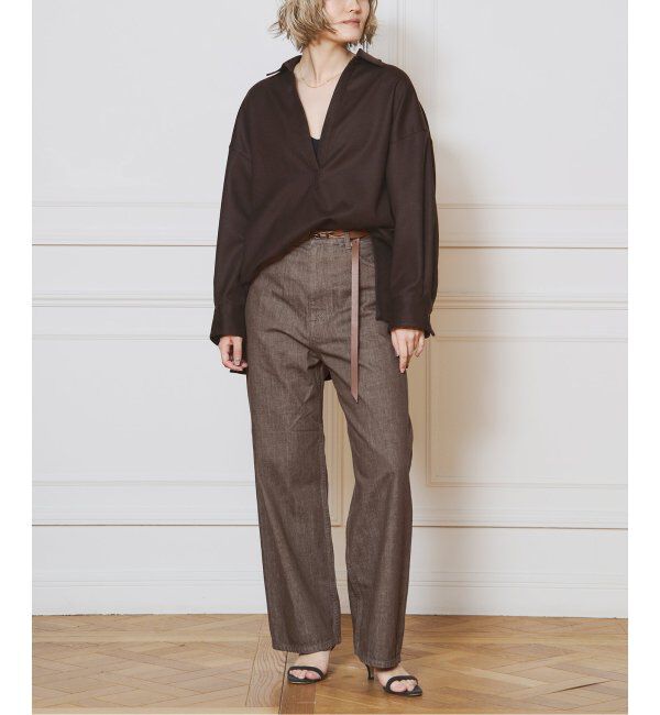 IENA LA BOUCLE「IENA LA BOUCLE ストレートカラーデニムパンツ」|デニム|