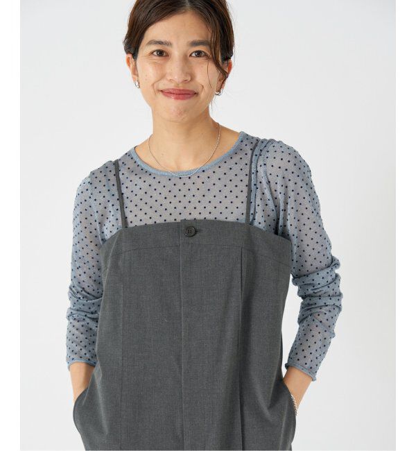 IENA「フロッキードット シアー プルオーバー」|ニット・セーター|