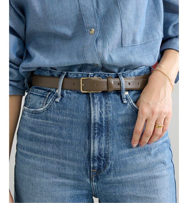 IENA「MANUELA/マヌエラ LEATHER BELT ベルト MN25S 005NA」|ベルト|カーキ