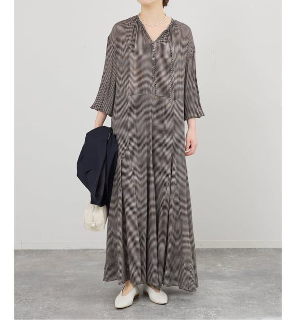 IENA「チェックスキッパーフレアワンピース」|ワンピース|