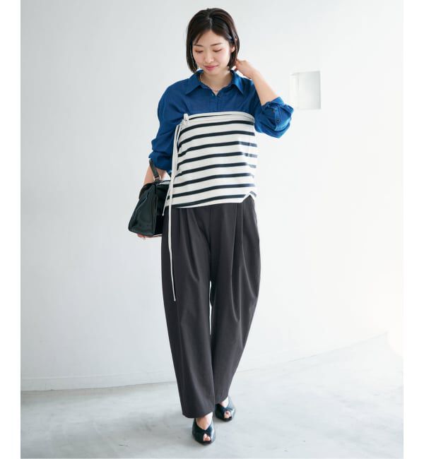 IENA「ウォッシャブル リネンミックスコクーンスラックス」|スラックス|