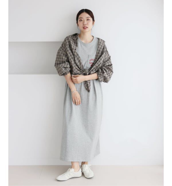 IENA「《予約》BLACK ミニ裏毛ロングワンピース」|ワンピース|