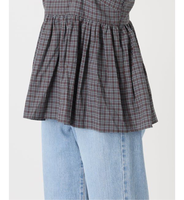 IENA「《予約》BLACK チェックキャミブラウス」|シャツ・ブラウス|