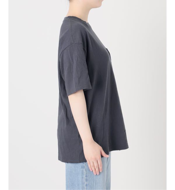 IENA「《予約》BLACK ポケット付きプリントTシャツ」|Tシャツ・カットソー|