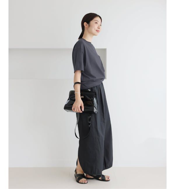 IENA「《予約》BLACK ポケット付きプリントTシャツ」|Tシャツ・カットソー|