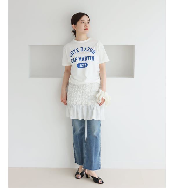 IENA「《予約》BLACK COTE D'AZUR ロゴTシャツ」|Tシャツ・カットソー|