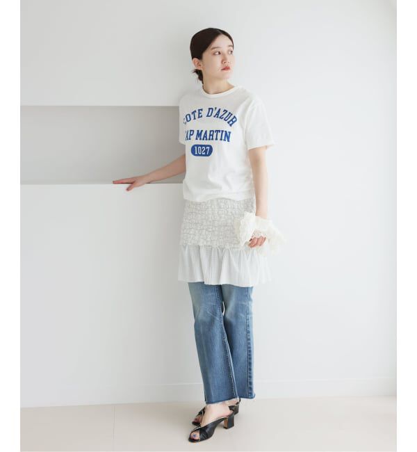 IENA「《予約》BLACK COTE D'AZUR ロゴTシャツ」|Tシャツ・カットソー|