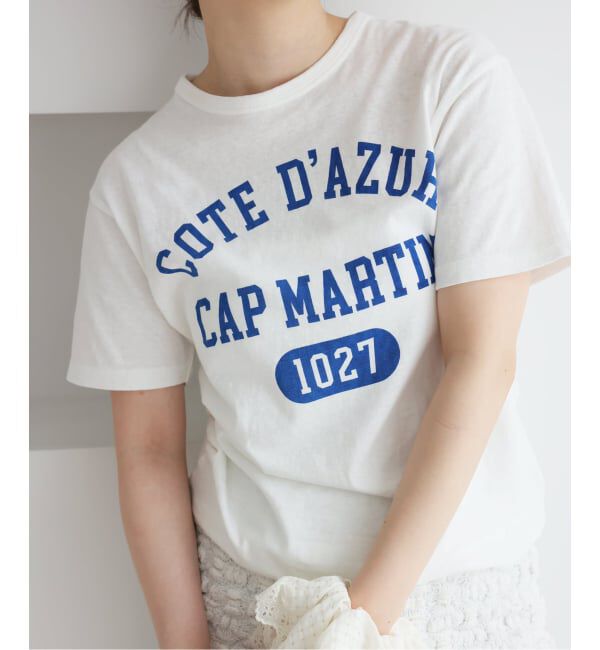 IENA「《予約》BLACK COTE D'AZUR ロゴTシャツ」|Tシャツ・カットソー|ホワイト