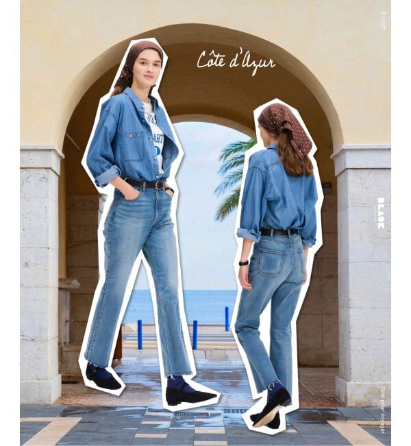 IENA「《予約》BLACK クロップドデニムパンツ」|デニム|