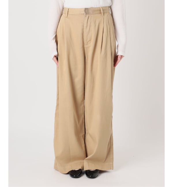 IENA「《予約》BLACK ワイドチノパンツ」|チノ|