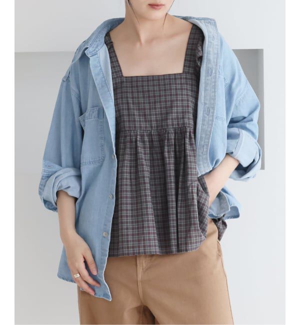 IENA「《予約》BLACK シャンブレーシャツ」|シャツ・ブラウス|