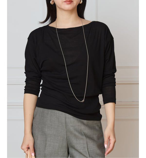 IENA LA BOUCLE「《予約》IENA LA BOUCLE シアーフライスプルオーバー」|Tシャツ・カットソー|ブラック