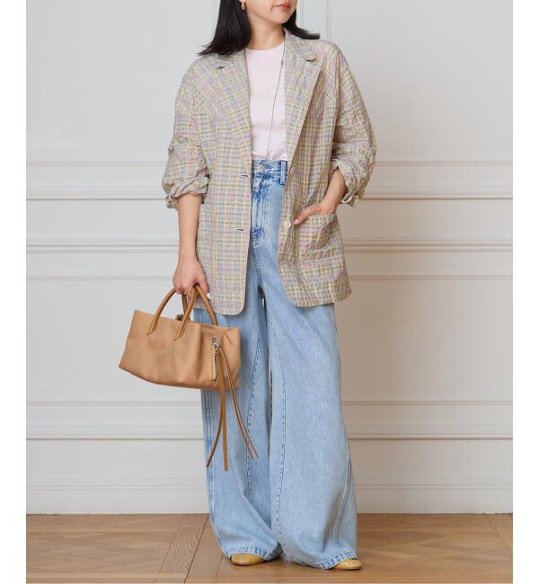 IENA LA BOUCLE「《予約》IENA LA BOUCLE シアーチェックジャケット」|テーラードジャケット|