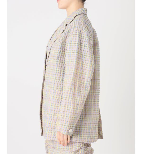 IENA LA BOUCLE「《予約》IENA LA BOUCLE シアーチェックジャケット」|テーラードジャケット|