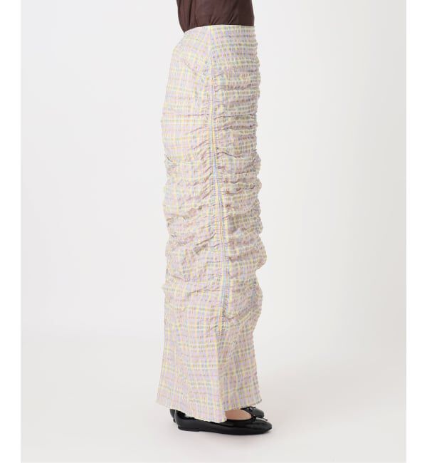 IENA LA BOUCLE「《予約》IENA LA BOUCLE シアーチェックシャーリングスカート」|スカート|