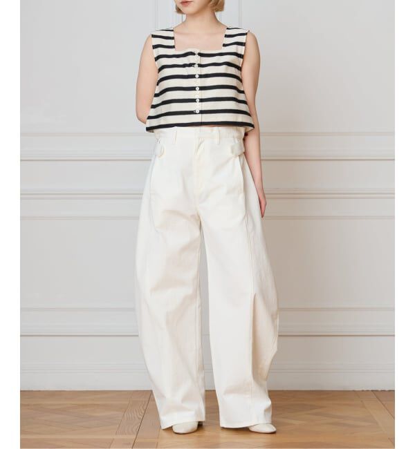 IENA LA BOUCLE「CURRENTAGE カレンテージ stripe top A2561UTS401」|タンクトップ|