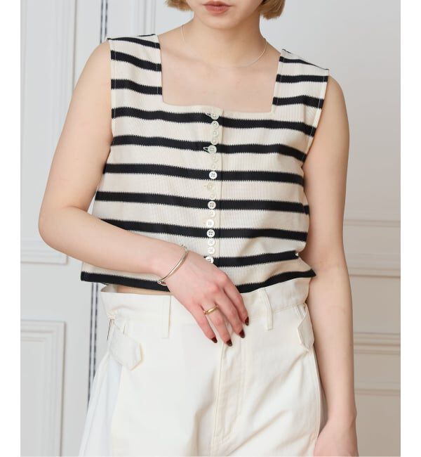 IENA LA BOUCLE「CURRENTAGE カレンテージ stripe top A2561UTS401」|タンクトップ|