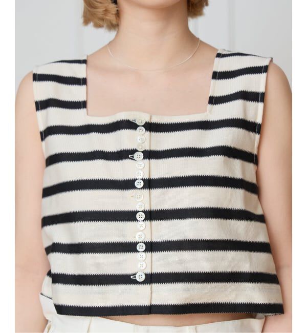 IENA LA BOUCLE「CURRENTAGE カレンテージ stripe top A2561UTS401」|タンクトップ|