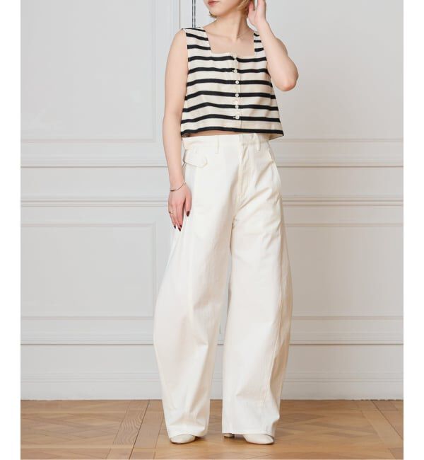 IENA LA BOUCLE「CURRENTAGE カレンテージ stripe top A2561UTS401」|タンクトップ|