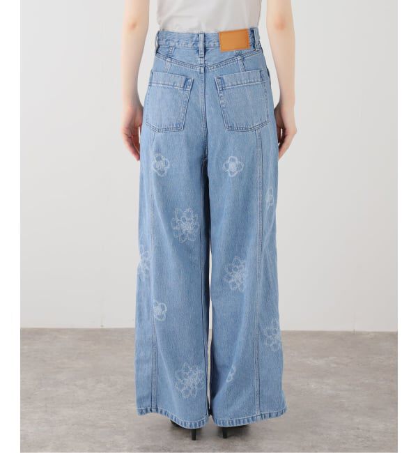 IENA LA BOUCLE「IENA LA BOUCLE フラワーソフトデニムシルエットパンツ」|デニム|