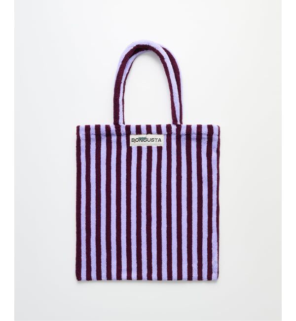 SLOBE IENA「《追加予約》BONGUSTA/ボングスタ naram striped トートバッグ」|トートバッグ|パープル A