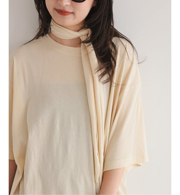 SLOBE IENA「《予約》Plus by ONIT/オニット SLOBE別注 スカーフ付Tシャツ」|Tシャツ・カットソー|