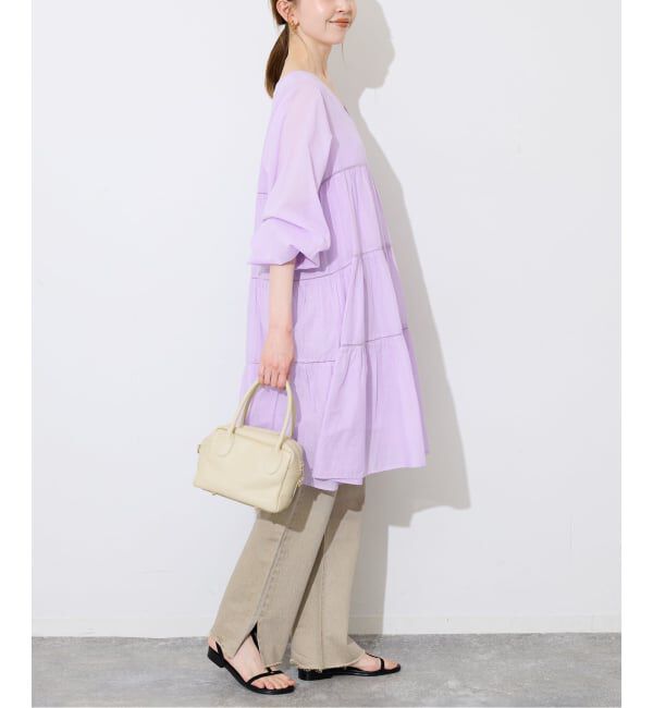 SLOBE IENA「《追加予約》コットンボイルティアードワンピース」|ワンピース|