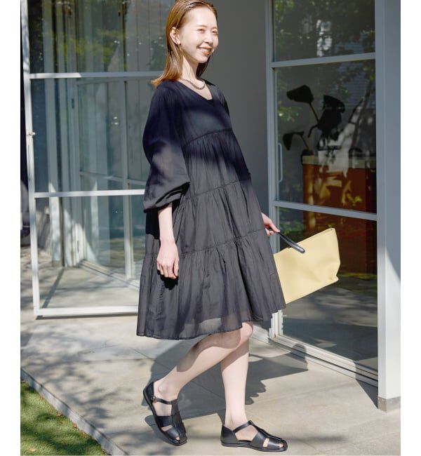 SLOBE IENA「《追加予約》コットンボイルティアードワンピース」|ワンピース|