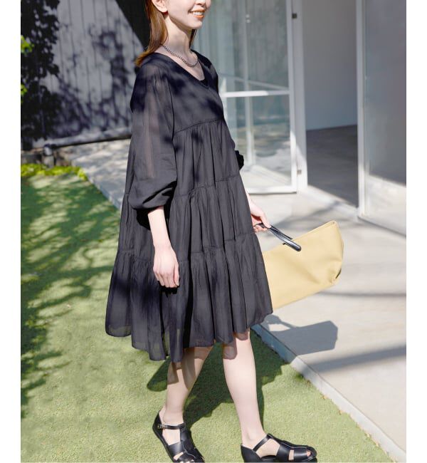 SLOBE IENA「《追加予約》コットンボイルティアードワンピース」|ワンピース|